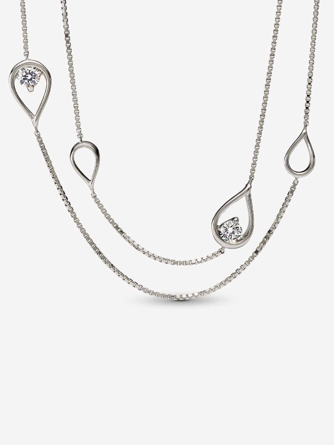 Pandora Infinite 14k White Gold Lab-grown Diamond Long Pendant Necklace