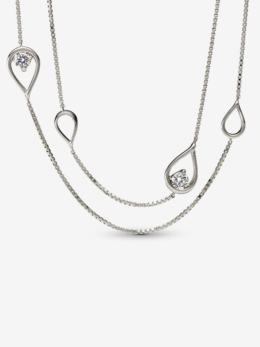 Pandora Infinite 14k White Gold Lab-grown Diamond Long Pendant Necklace
