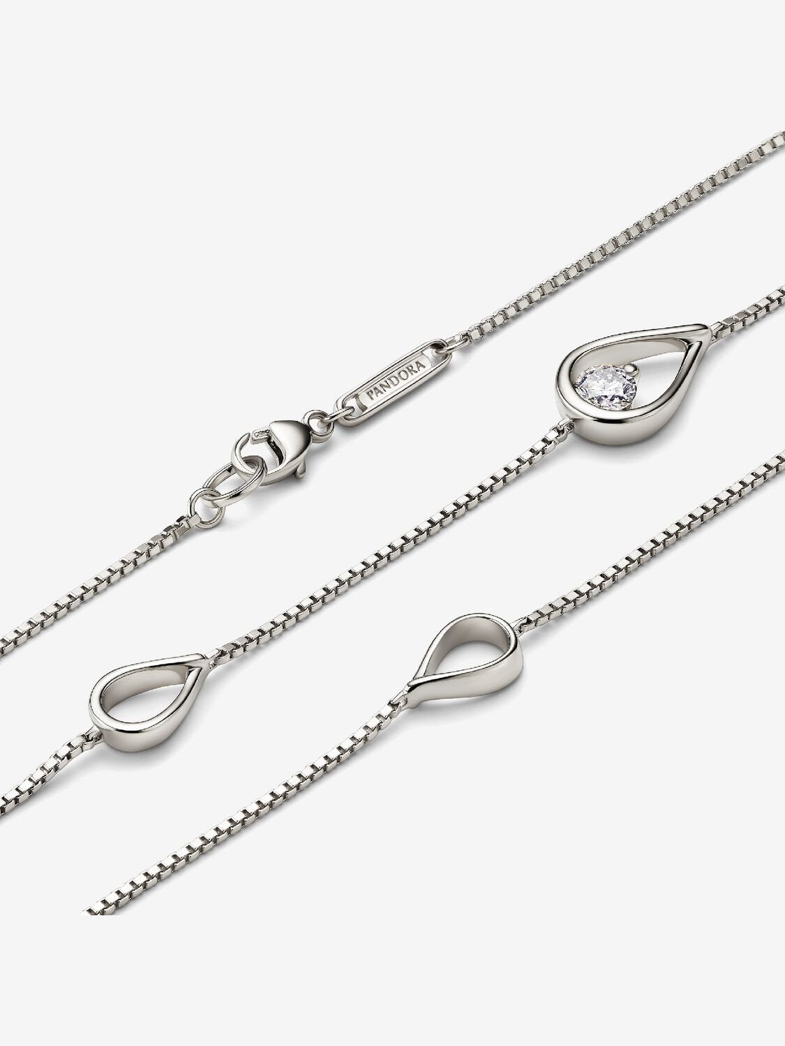 Pandora Infinite 14k White Gold Lab-grown Diamond Long Pendant Necklace