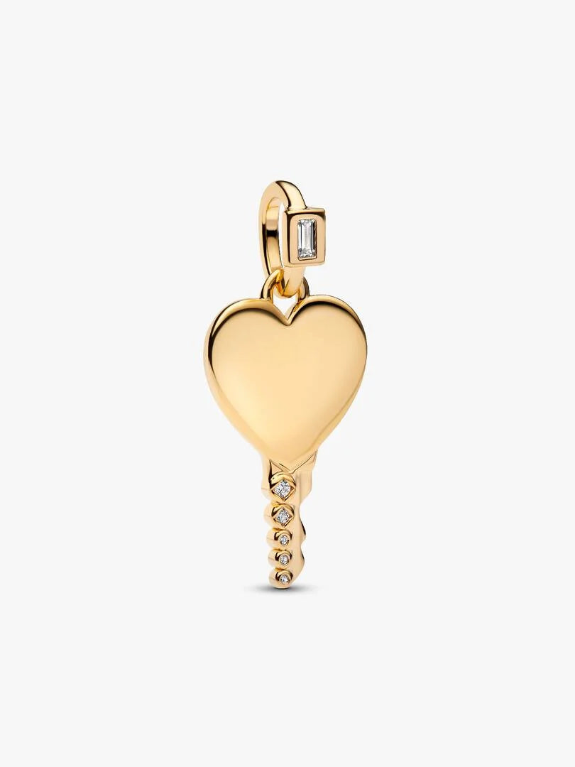 ENGRAVE WITH DISNEY Engravable Heart Key Pendant 14k gold plating