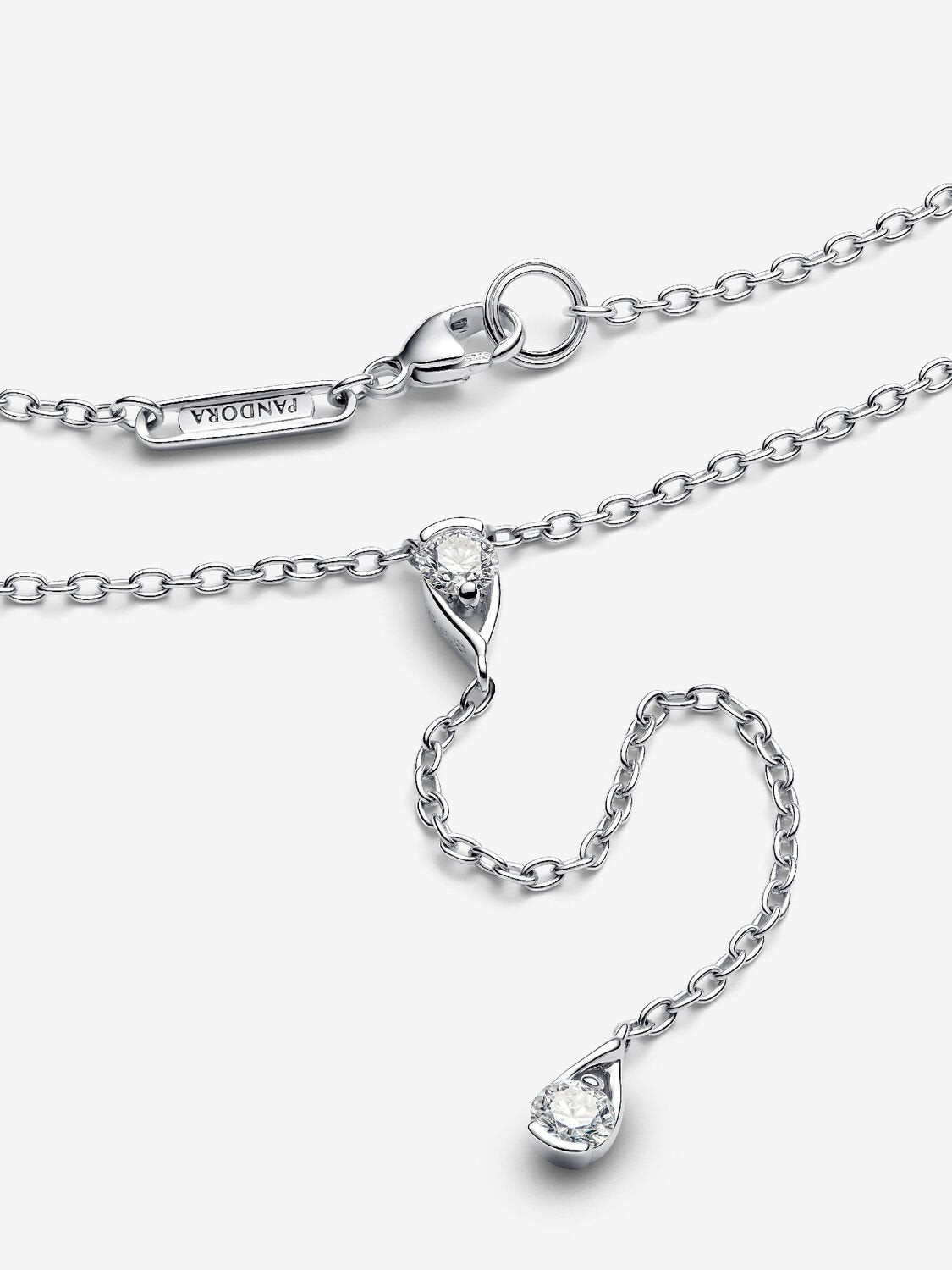 Pandora Infinite Sterling Silver Lab-grown Diamond Drop Necklace