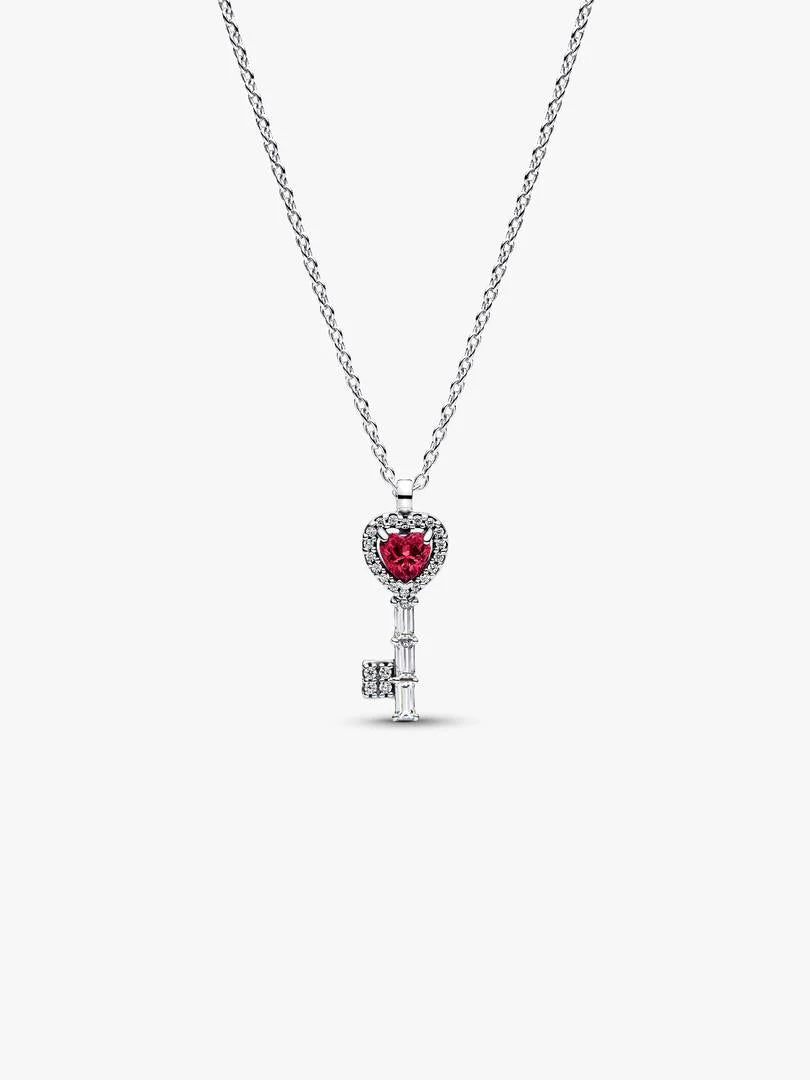 Elevated Heart Key Collier Necklace Sterling silver
