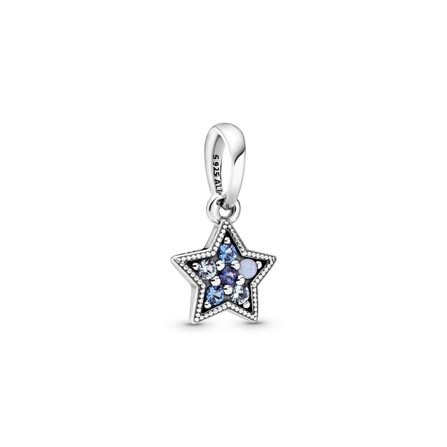Pandora Star Pendant In Sterling Silver With Swiss Blue