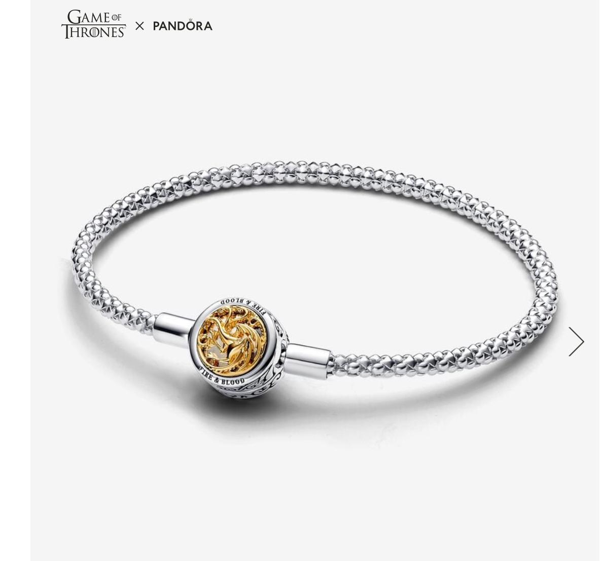 Game of Thrones House Sigil Clasp Pandora Moments Studded Chain Bracelet
