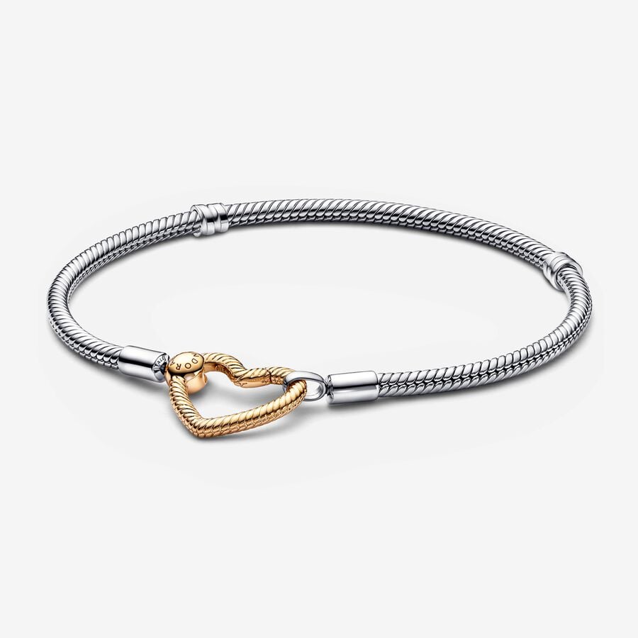Pandora Moments Heart Closure Snake Chain Bracelet Sterling silver