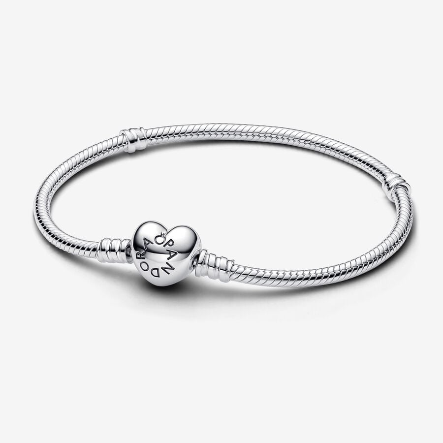 Moments Heart & Snake Chain Bracelet Sterling silver