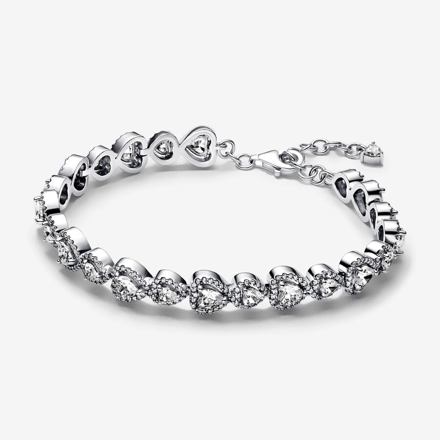 Halo Hearts Bracelet Sterling silver