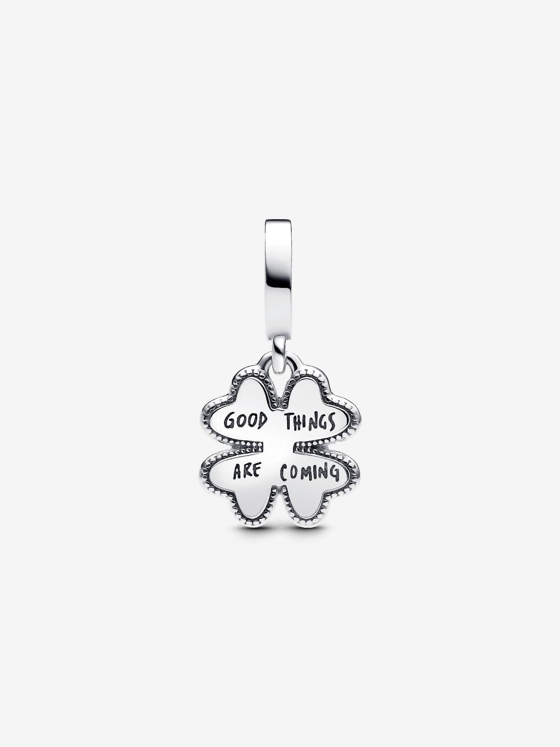 Four-leaf Clover Lab-Created Diamond Pendant Charm