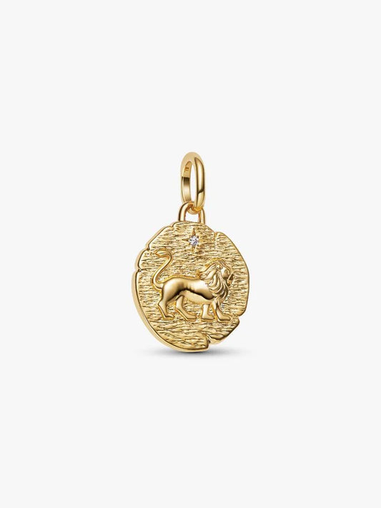 Lion Medallion Charm 14k gold plating