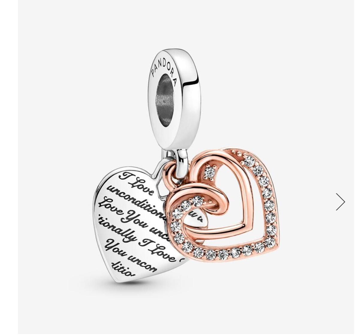 Entwined Hearts Double Dangle Charm