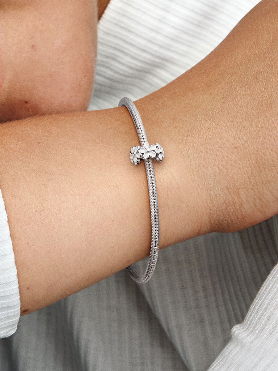 White Daisy Flower Spacer Charm