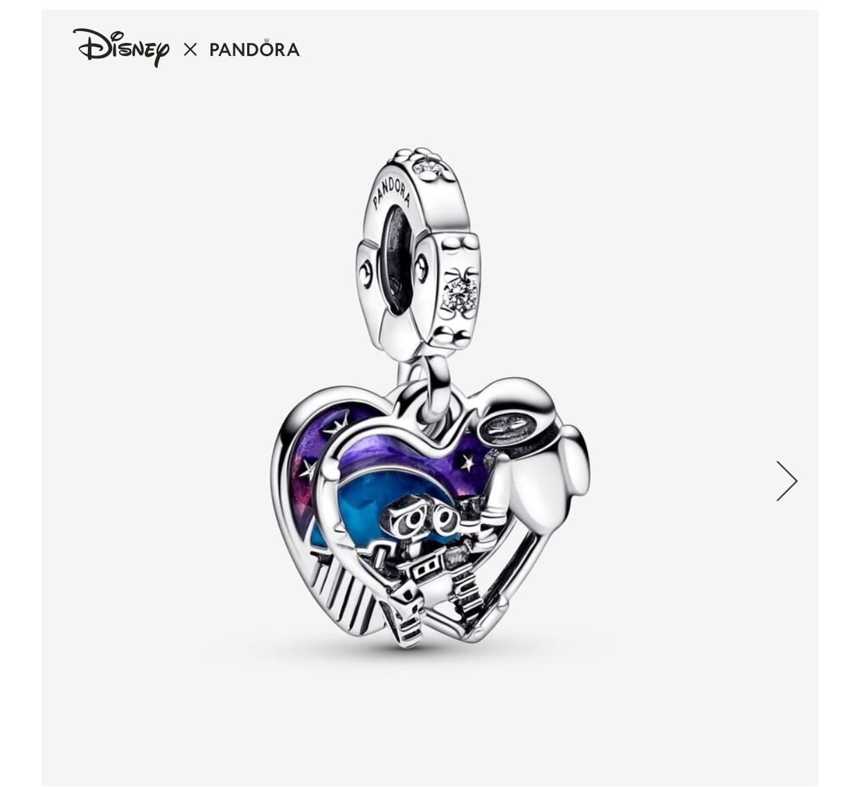Disney Pixar Wall-E & Eve Glow-in-the-dark Dangle Charm