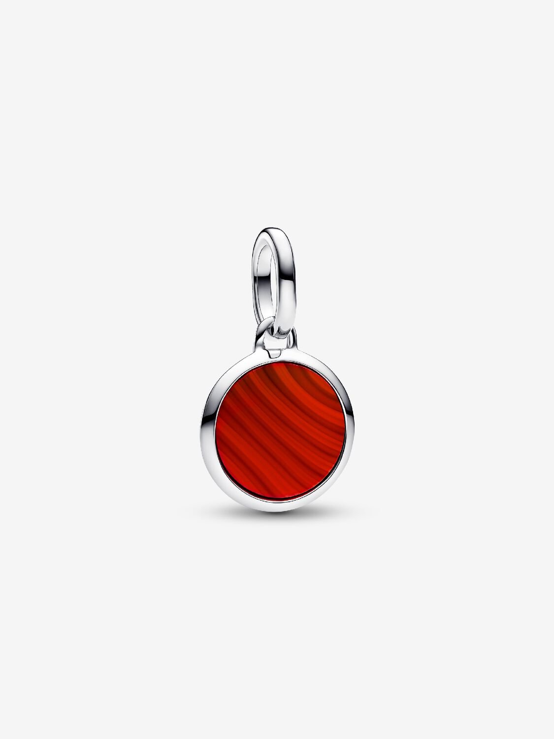 Red Murano Glass Engravable Mini Medallion Charm Sterling silver