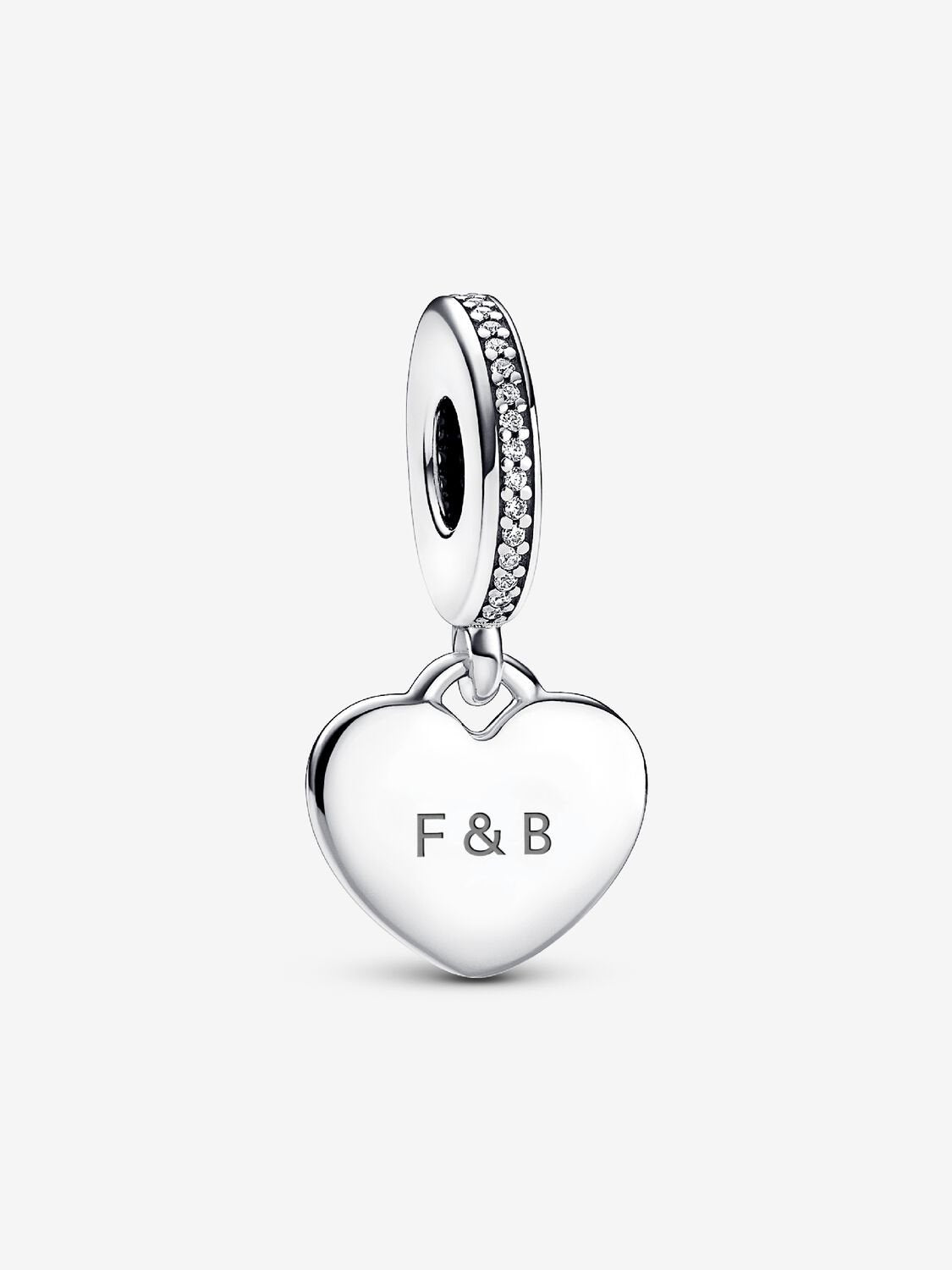 Engravable Heart Tag Dangle Charm Sterling silver