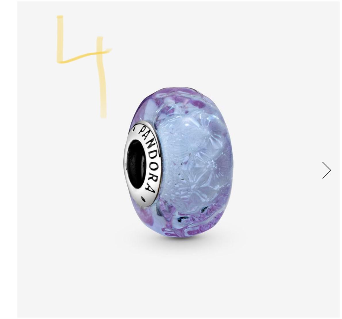 Wavy Dark Blue Murano Glass Ocean Charm