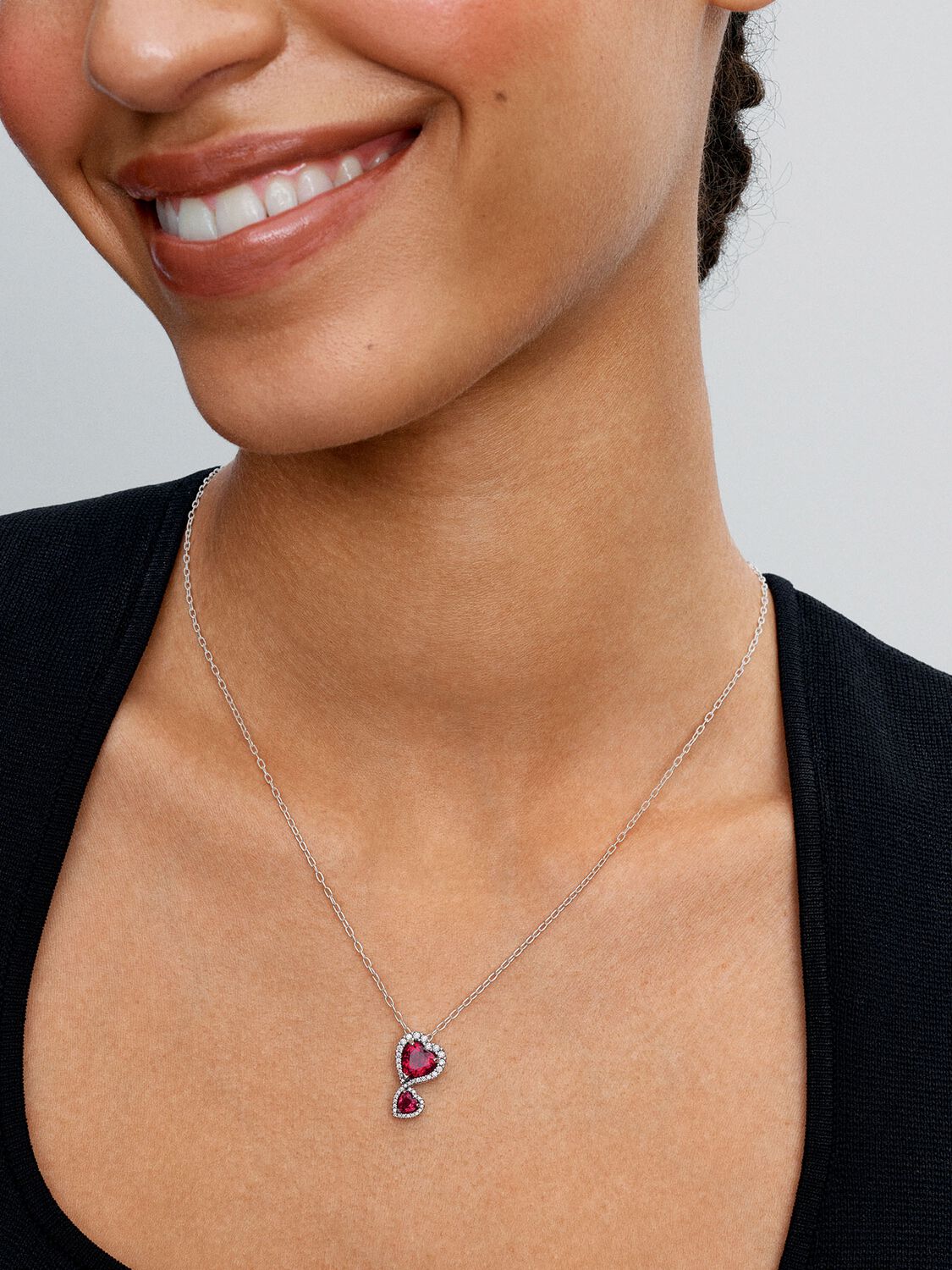Red Halo Hearts Pendant Necklace