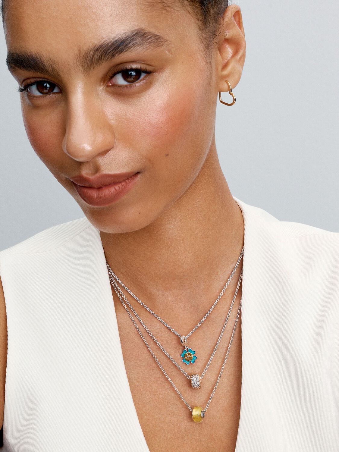 Four-leaf Clover Lab-Created Diamond Pendant Charm