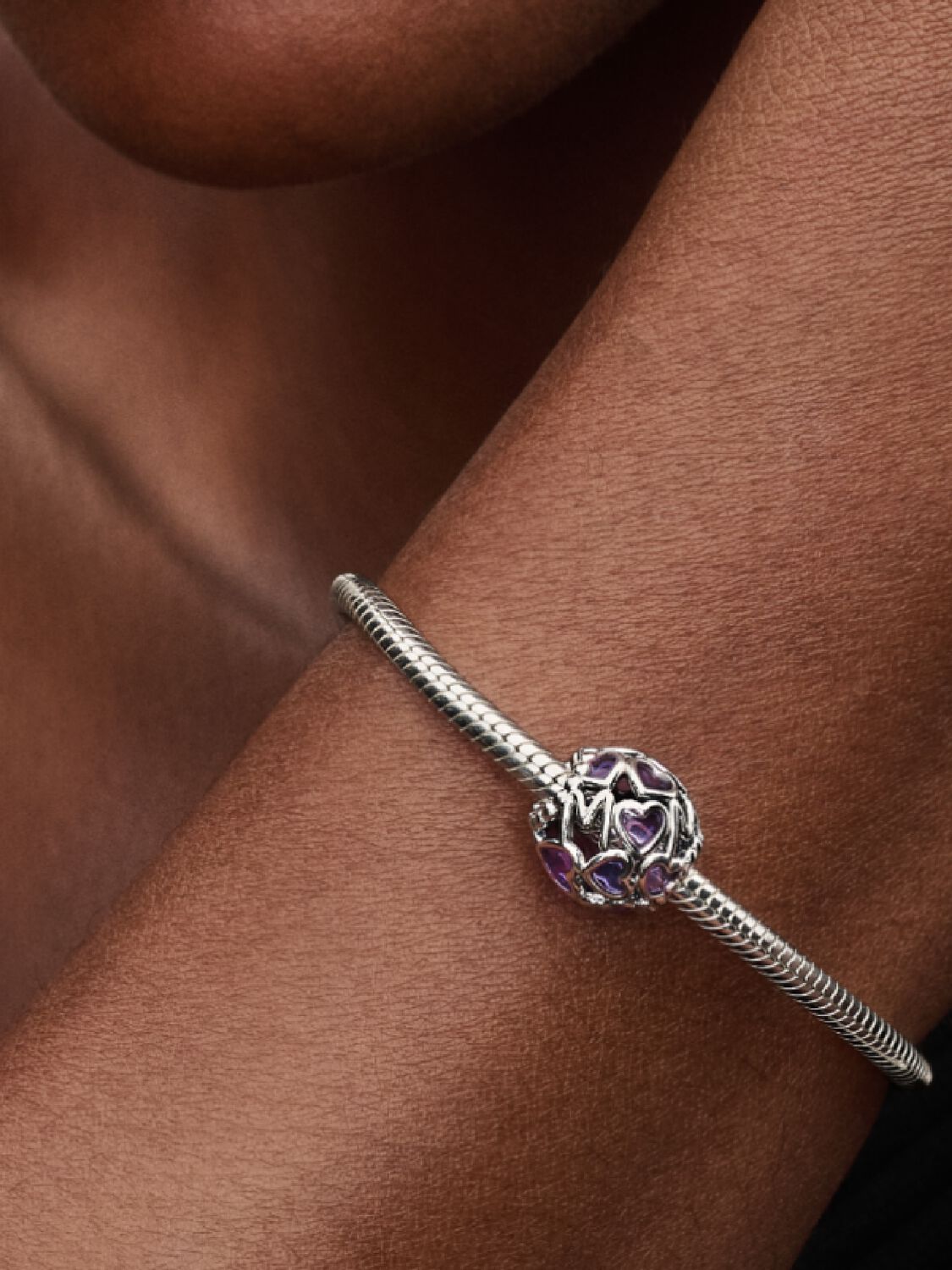 Openwork Hearts Mom Charm