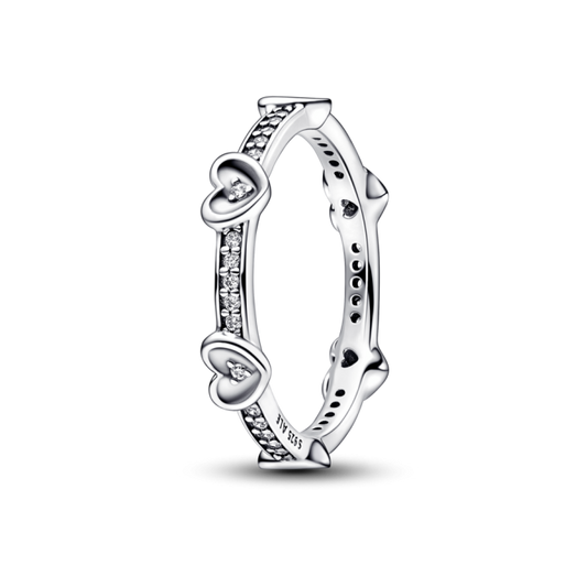Radiant Sparkling Hearts Ring