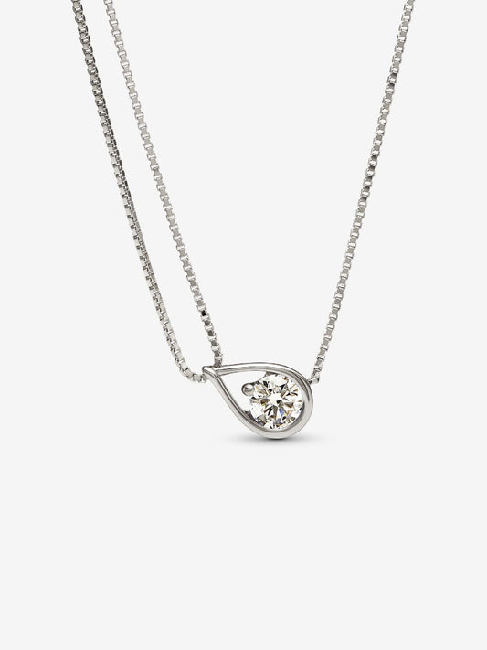 Pandora Infinite 14k White Gold Lab-grown Diamond Double Chain Collier Necklace