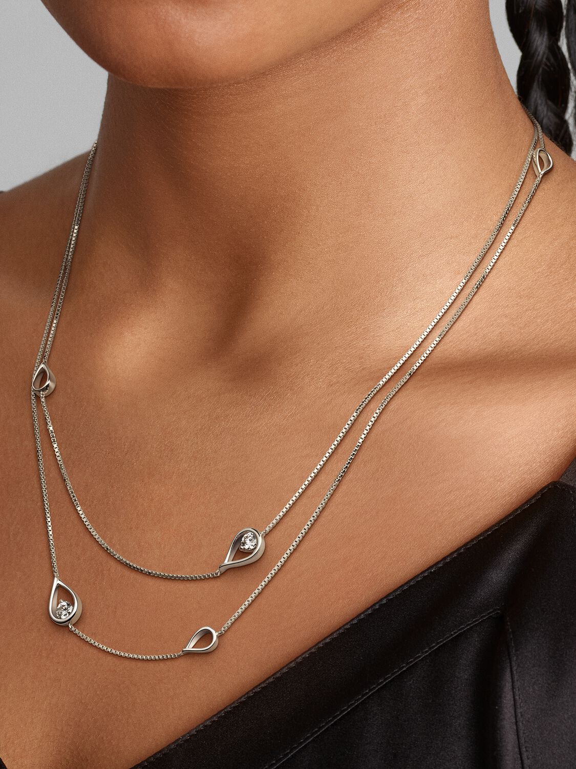 Pandora Infinite 14k White Gold Lab-grown Diamond Long Pendant Necklace