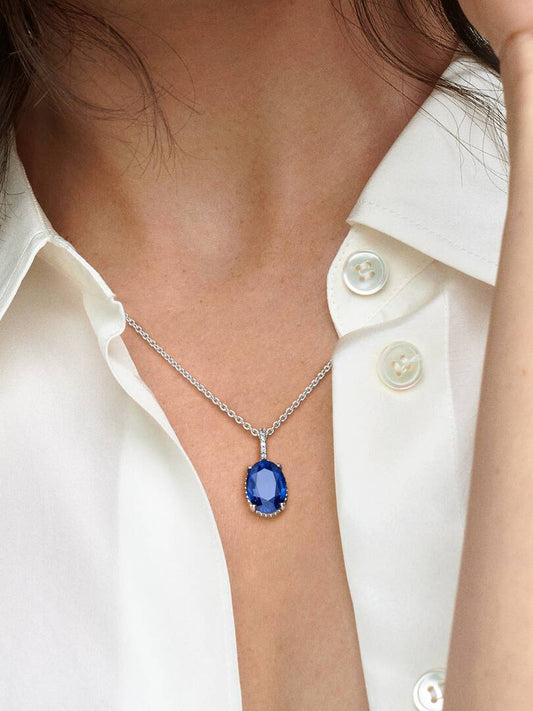 Sparkling Statement Halo Pendant Necklace