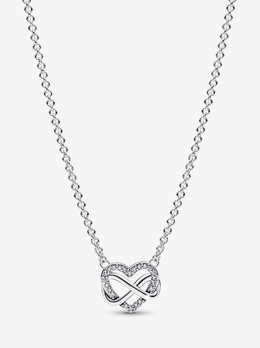 Sparkling Infinity Heart Collier Necklace