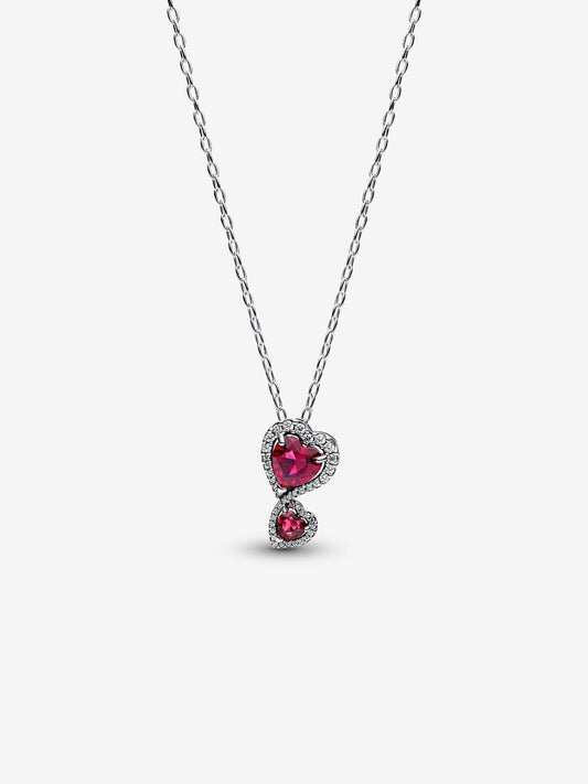 Red Halo Hearts Pendant Necklace