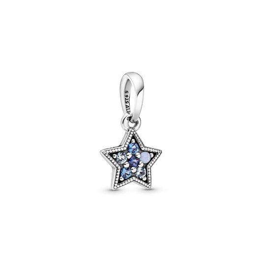 Pandora Star Pendant In Sterling Silver With Swiss Blue