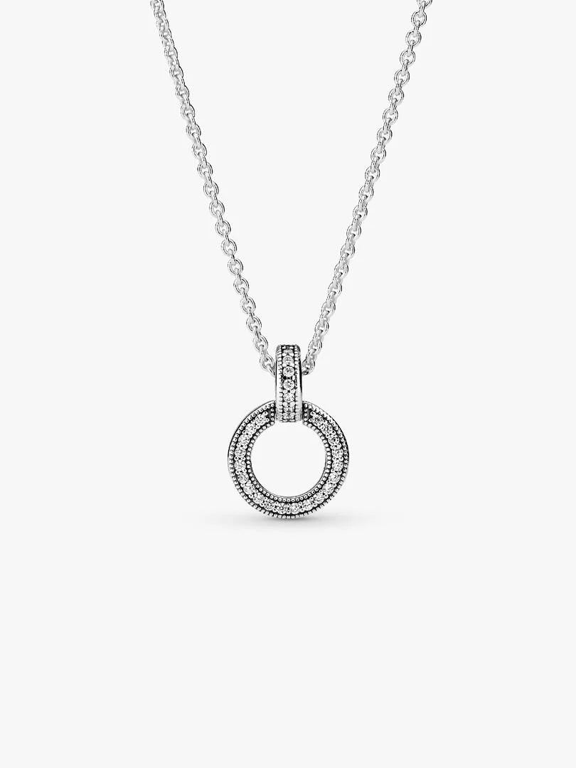 Double Circle Pendant & Necklace Sterling silver