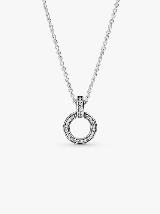 Double Circle Pendant & Necklace Sterling silver