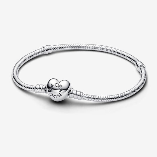Moments Heart & Snake Chain Bracelet Sterling silver