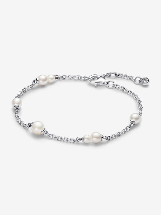 Treated Freshwater Cultured Pearl Station Chain Bracelet