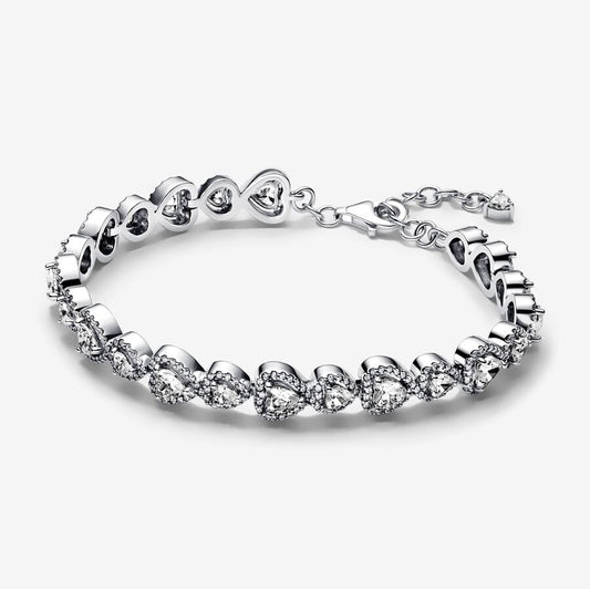 Halo Hearts Bracelet Sterling silver