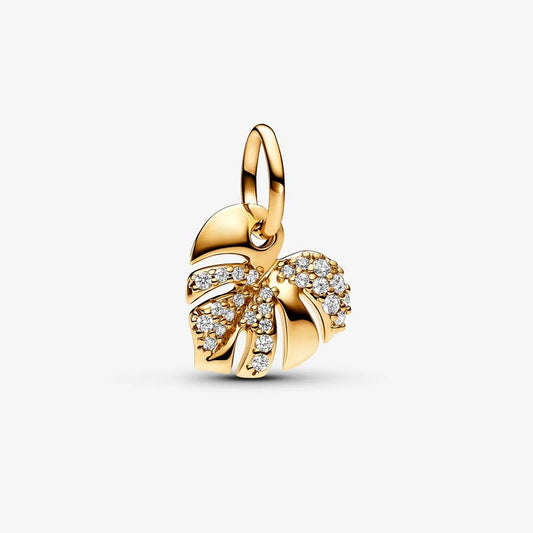 Sparkling Monstera Leaf Dangle Charm - Pandora
