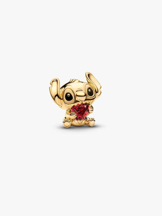 Disney Stitch Heart Charm 14k gold plating