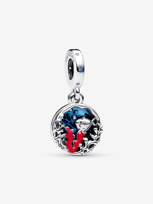 Australian Coral & Fish Double Dangle Charm Sterling silver