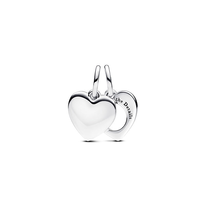 Pandora Engravable Heart Magnifying Glass Double Dangle Charm 793671C00