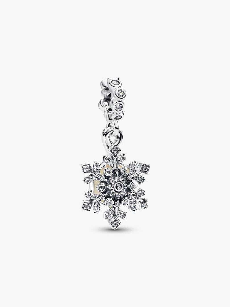 Opalescent Snowflake Double Dangle Charm Sterling silver