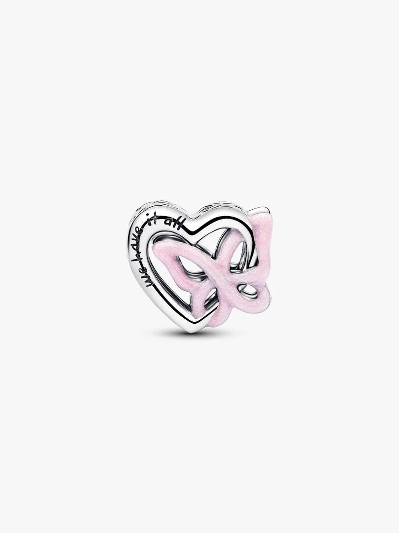 Entwined Heart & Butterfly Charm Sterling silver
