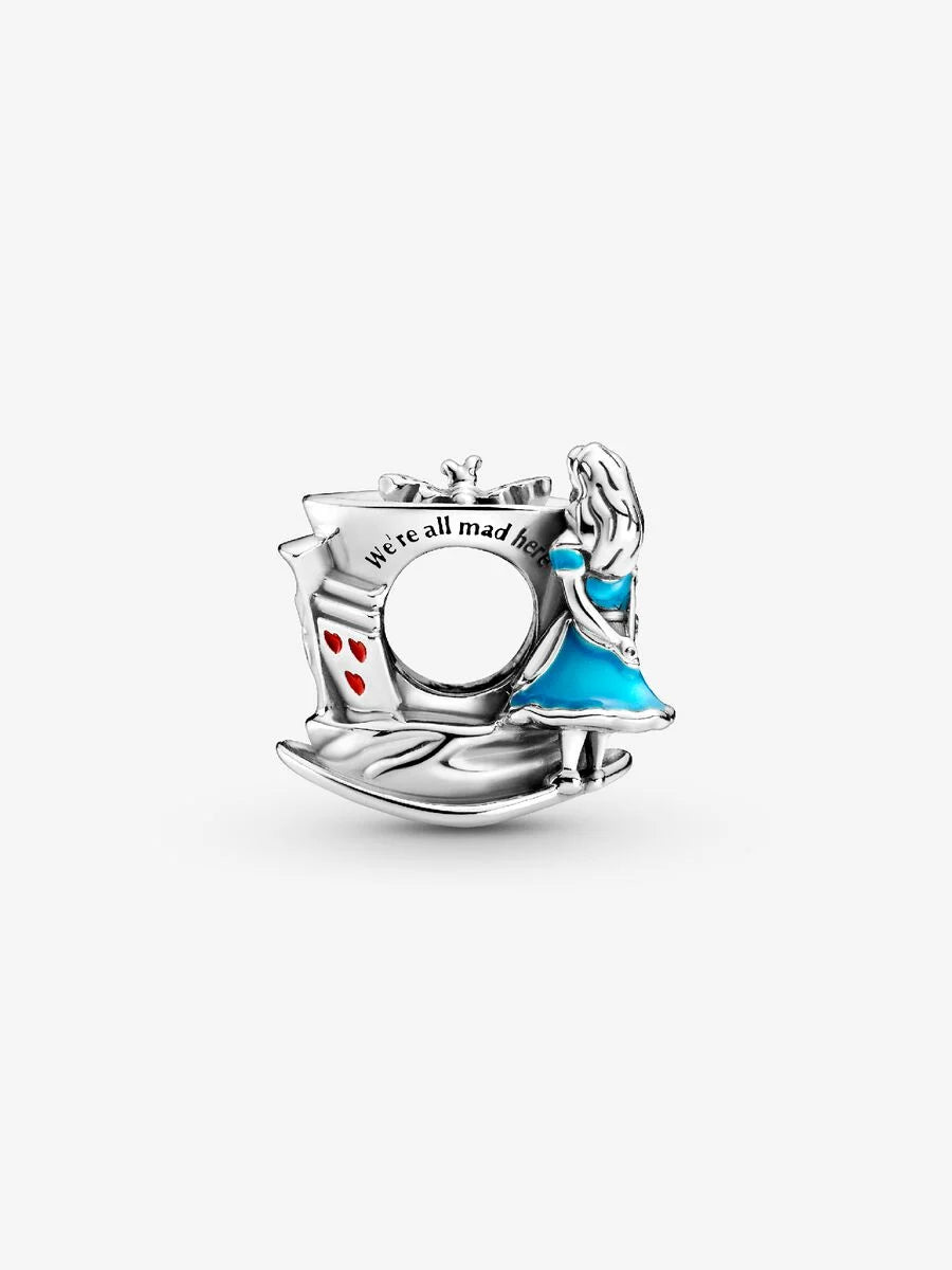 Disney Alice in Wonderland & The Mad Hatter's Tea Party Charm Sterling silver