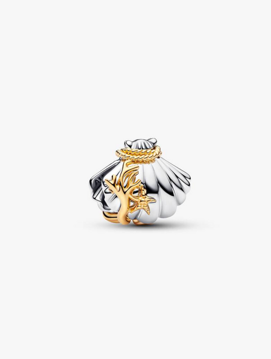 Disney Princesses Ariel Shell Lab-Grown Diamond Two-Tone Charm