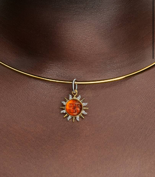 Swirling Sun Two-Tone Dangle Charm