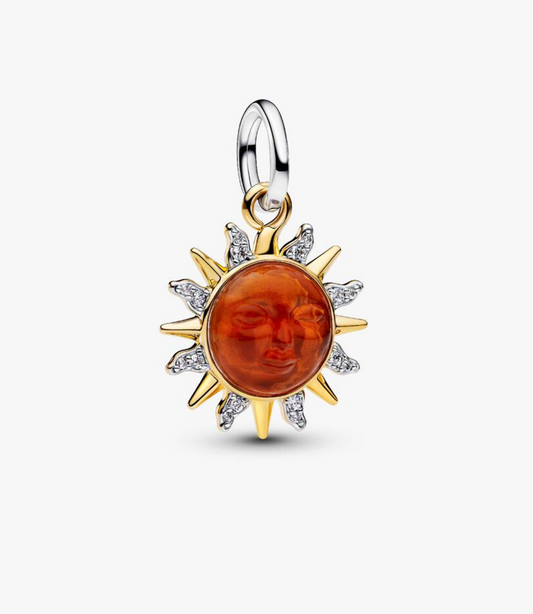 Swirling Sun Two-Tone Dangle Charm
