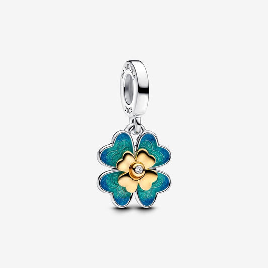 Four-leaf Clover Lab-Created Diamond Pendant Charm