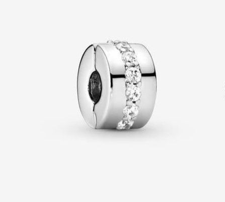 Clear Sparkling Row Clip Charm
