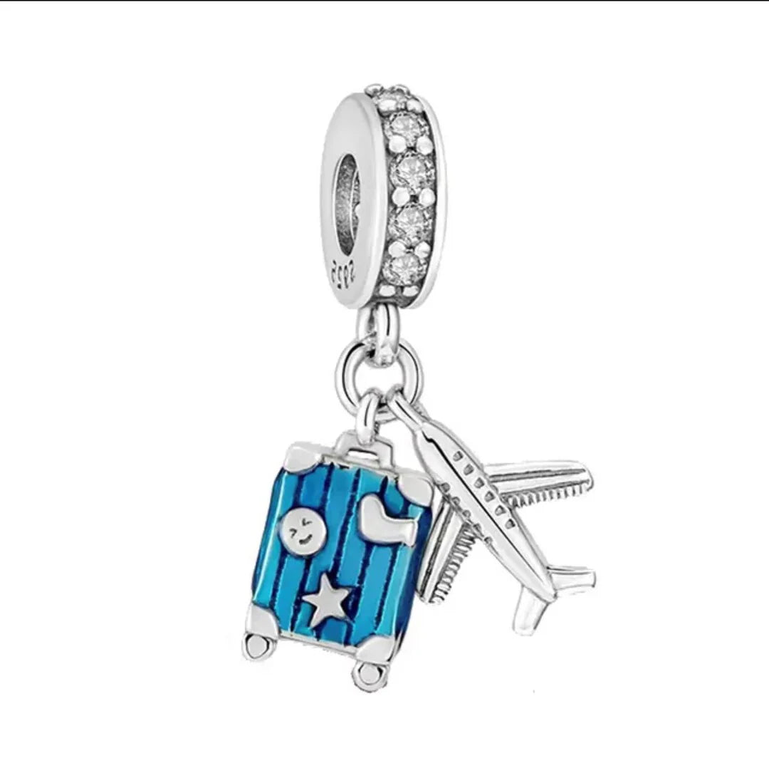 Pandora Airplane luggage suitcase Charm