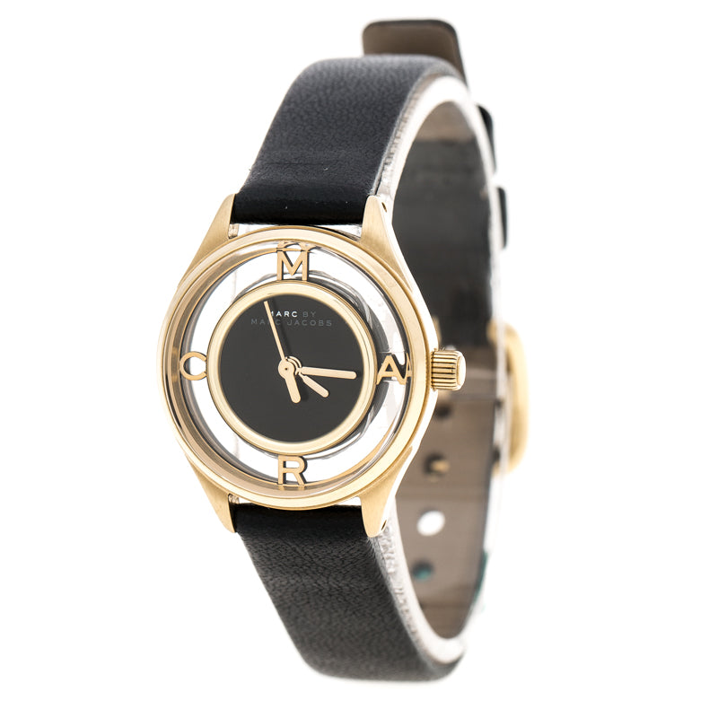 ساعة يد نسائية من مارك باي مارك جاكوبس تيثر مطلية بالذهب الأسود MBM1381، مقاس 25 مم