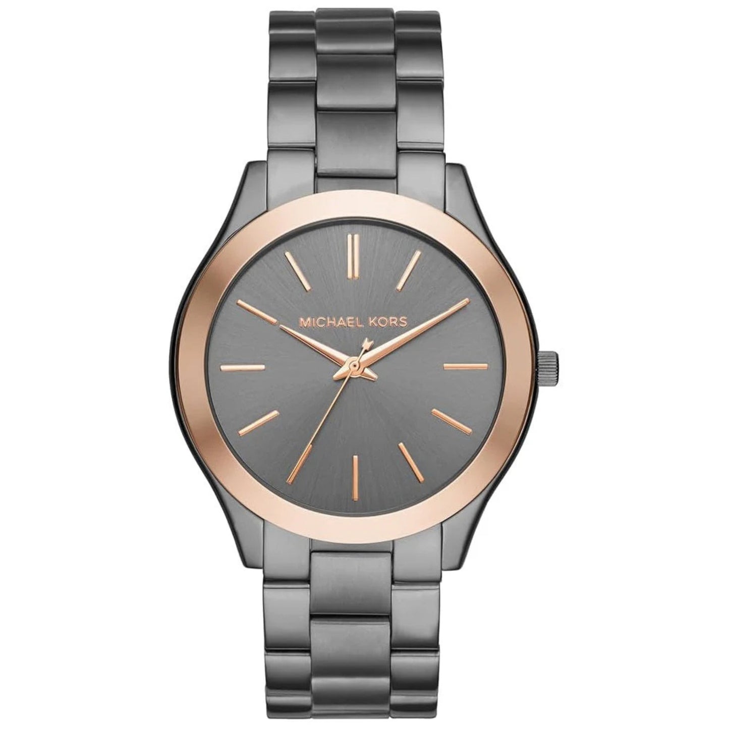 Michael Kors Men's Slim Runway Gunmetal Three-Hand Watch