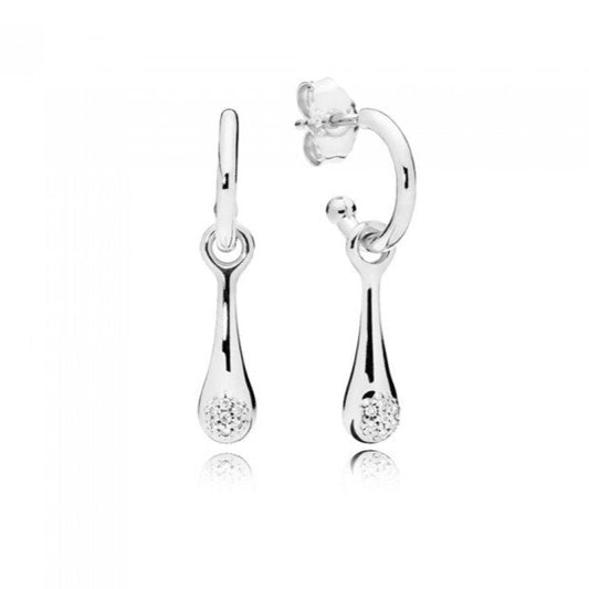 أقراط باندورا - مودرن لوف بودز - أحجار زركونيا مكعبة شفافة